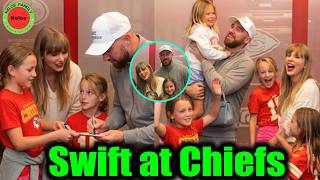 Taylor Swift & Fiancé Travis Kelce excitedly visit their young Chiefs fan in Kansas City