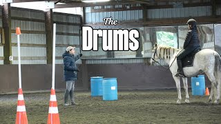 Tips with André Ganc riding the Drums in Working Equitation