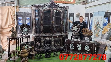 Clip 607 (27/1/2022) Tủ Gỗ, Đôn Gỗ, Tranh Gỗ Gõ Cẩn Ốc Xà Cừ Xưa, Hàng Đẹp Vip, Đồ Đồng, Đồ Cổ, ltk