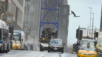 Tom Holland Swinging behind the scenes of  Spider-Man4: Brand New Day Filming in Glasgow