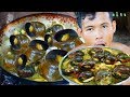 Survival Skill Cooking Snails with Mushroom - Eating Snails & Mushroom
