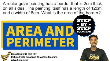 ASVAB Arithmetic Reasoning - Border Area Word Problem Example (Walk-through Solution Video)