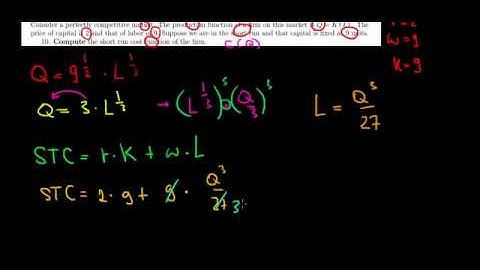MICROECONOMICS I How To Calculate Short Run Cost Function With Cobb-Douglas Production Function