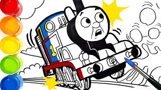 Thomas Gets Derailed . Drawing And Coloring For Kids Toddlers Learn Colors Tim Tim Tv