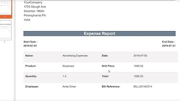 Employee Expense Report in Odoo