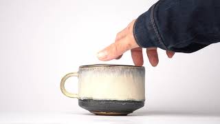 Nobuhito Nakaoka Colored Ash Glaze Mug With Silver D