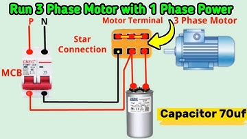 How to Run 3 Phase Motor with 1 Phase Power Using Capacitor