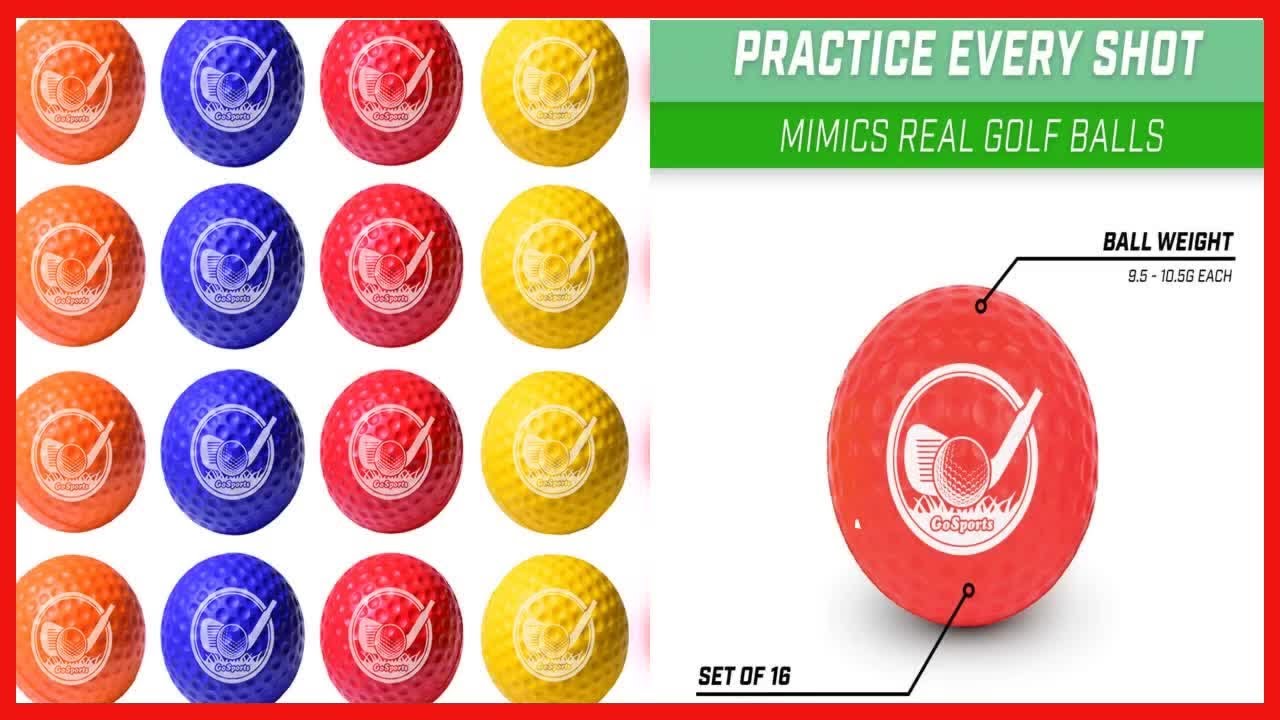 GoSports Foam Golf Practice Balls Realistic Feel and Limited Flight Use