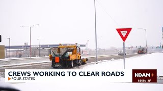 Crews work to clear roads