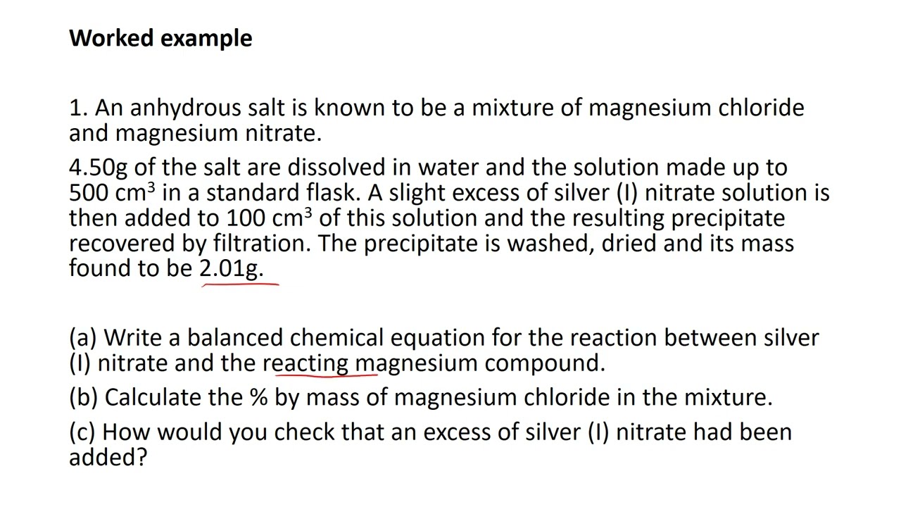 Gravimetric analysis - Advanced Higher Unit 3