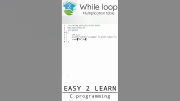 print multiplication table | while loop | #shorts #cprogramming #clanguage
