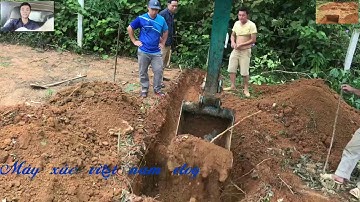 Tập1 máy xúc đào móng nhà. Móng cốc 12 hố mỗi hố 1 mét vuông. Máy xúc việt nam vlog