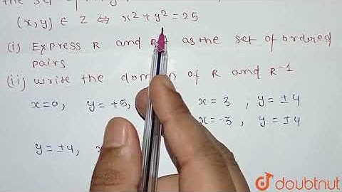 A relation R is defined from the set of integer Z to Z as follows: (x,y) in Z hArr x^(2) + y^(2)...