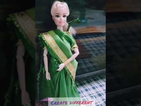 Diy doll saree very easy and beautiful #shorts #createdifferent #sareedoll...