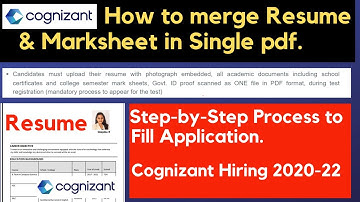 Cognizant Hiring 2020-2022 | Step-by-Step Process to merge pdf and Apply | Don