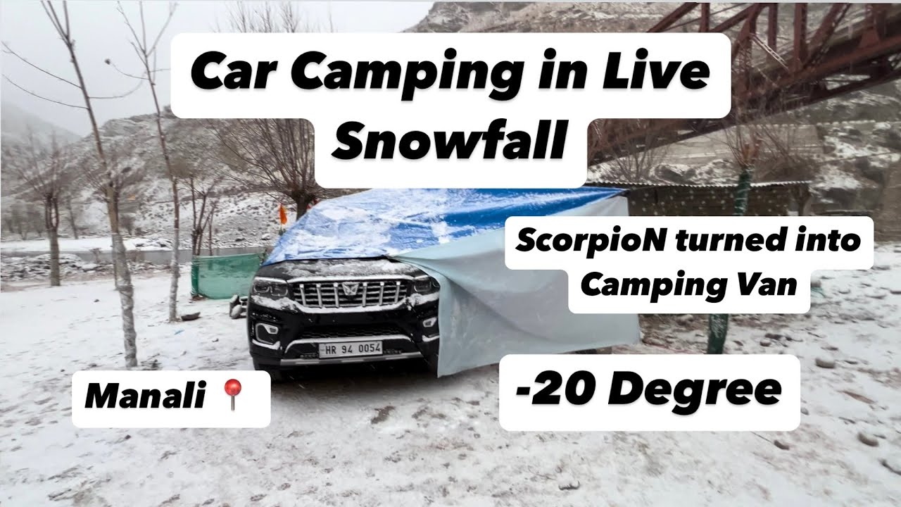 -20° Car Camping in live Snowfall | Manali to Sissu 