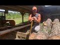 Cutting Pine Logs on the Sawmill!