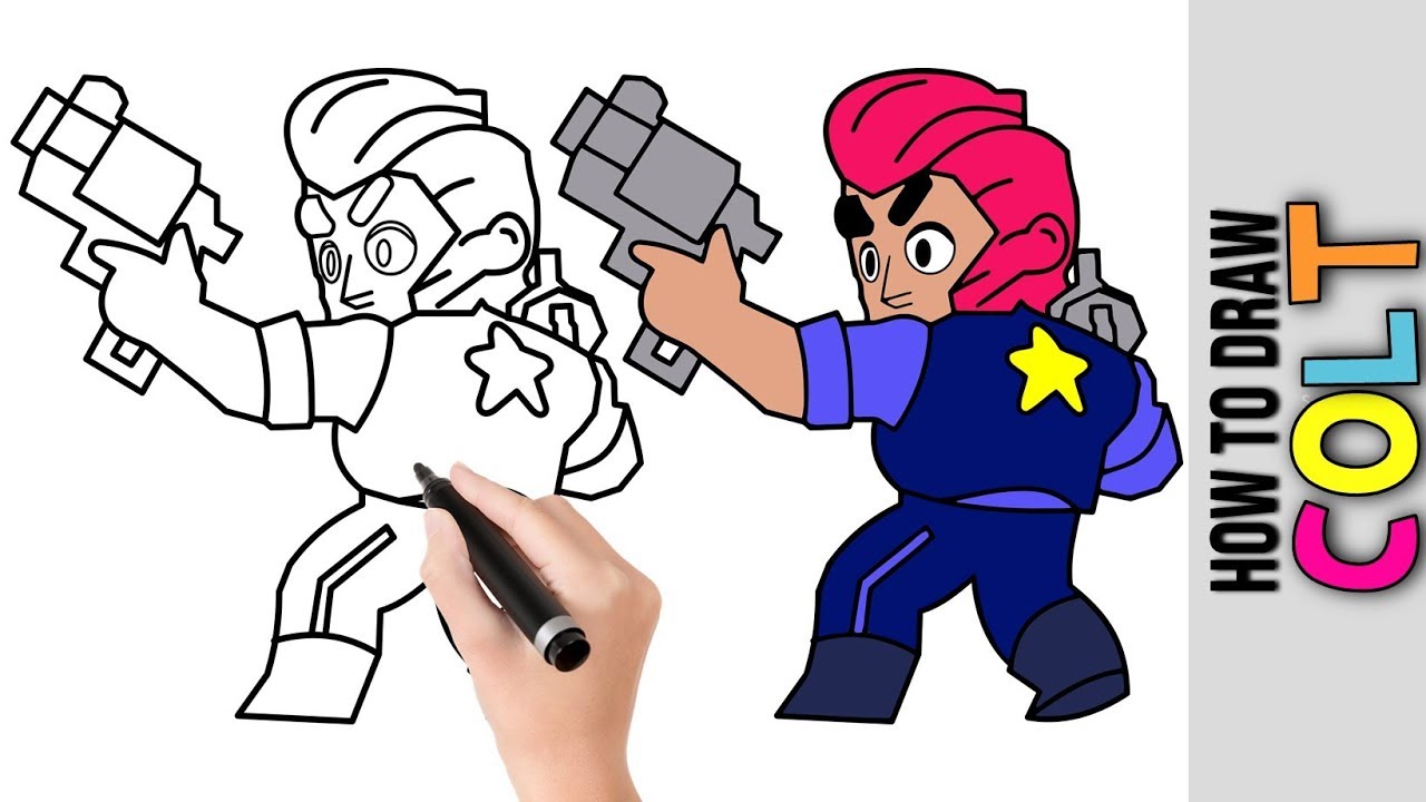 How To Draw Colt From Brawl Stars Cute Easy Drawings Tutorial For Beginners Step By Step Kids Youtube - combos de colt brawl stars