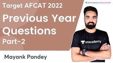 AFCAT Previous Year Questions Part-2 | Target AFCAT 2022 | By Mayank Pandey