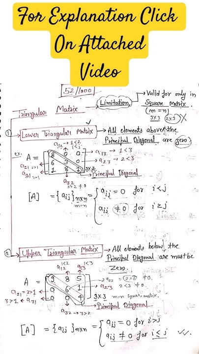 52/1000 | Upper & Lower Triangular Matrix in Matrix Algebra - YouTube