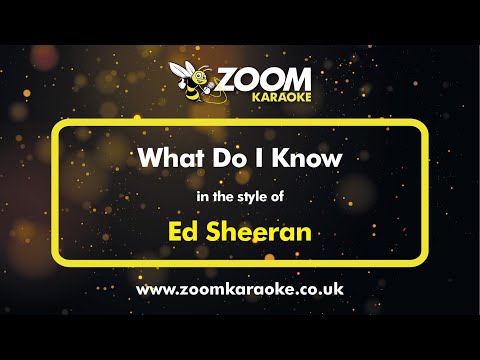 Ed Sheeran What Do I Know Karaoke Version From Zoom Karaoke 