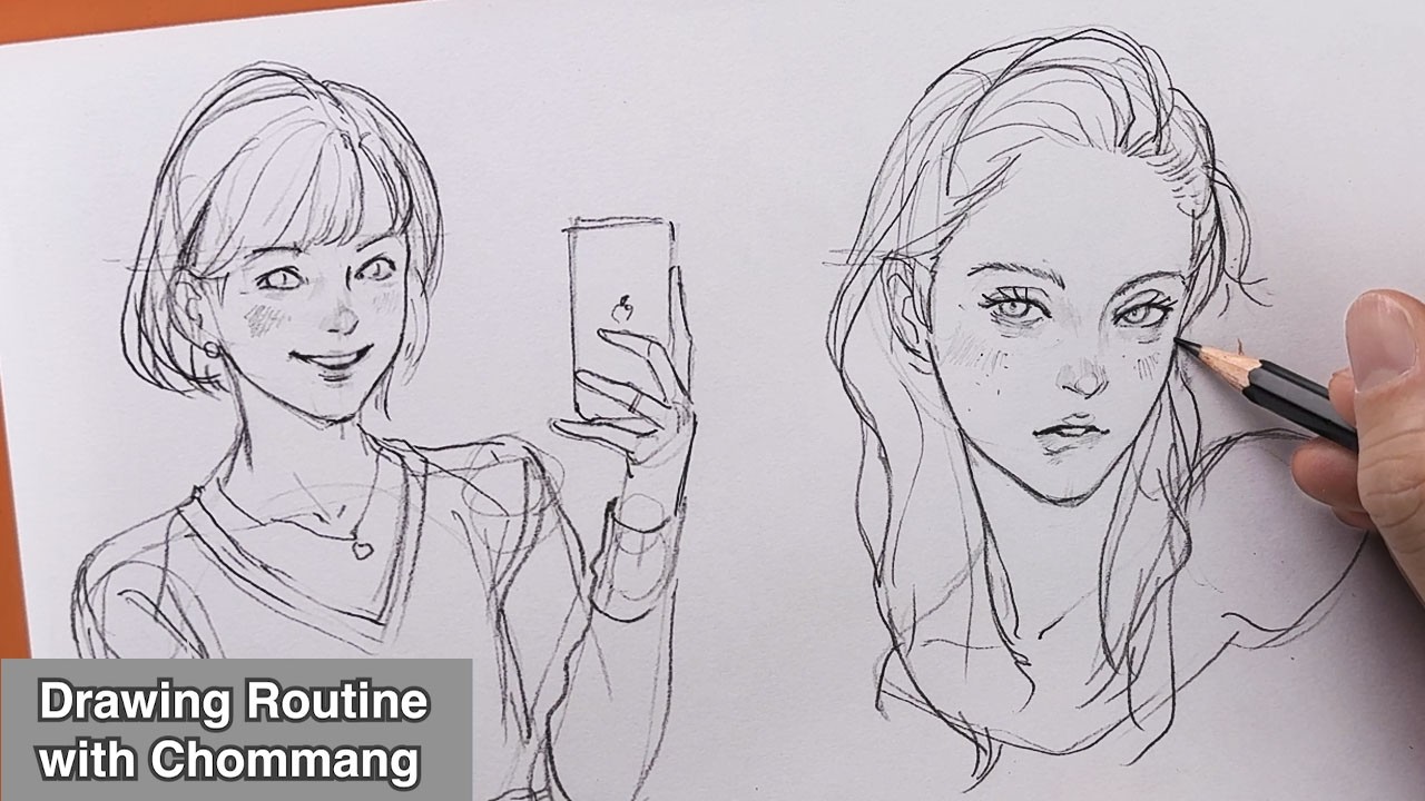 Drawing Easy Routine Drawing Routine | Step-by-Step Face Drawing Practice - YouTube
