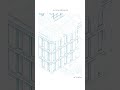 Axonometry drawing - architectural project of a new district