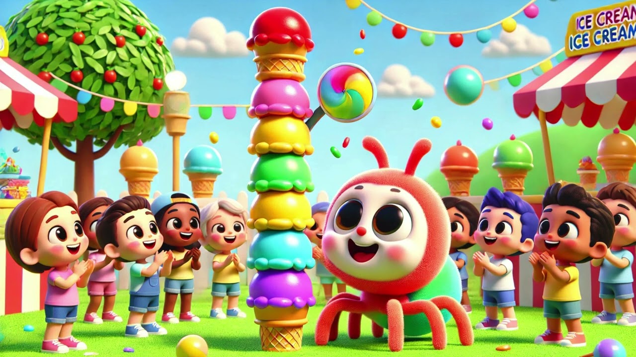 🕷️🍦🌈 Itsy Bitsy Spider Climbs the Ice Cream Tower 🍦🕷️🌈| Nursery Rhymes & Kids Songs