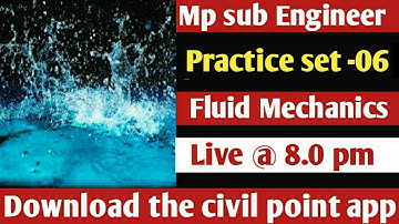 MP SUB ENGINEER Crash Course  | Fluid Mechanics by sandeep sir | mp sub engineer vacancy | Sett- 06