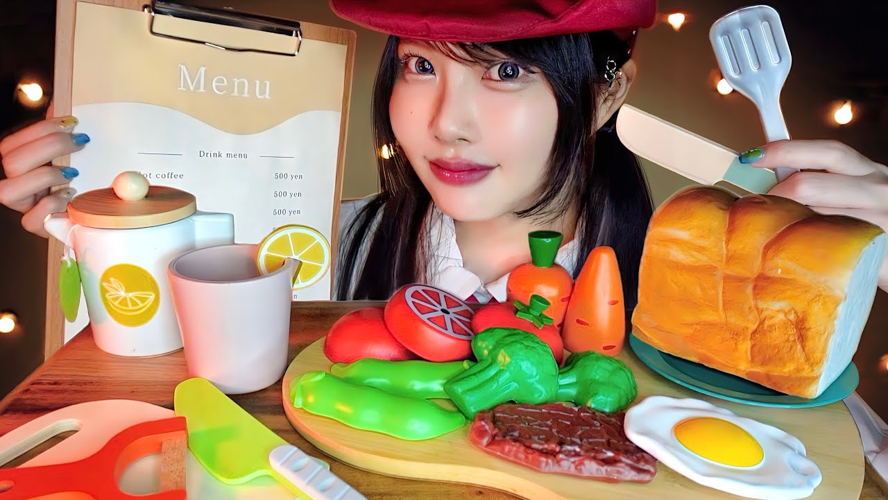 ASMR Игрушечный ресторан🍳Шеф-повар готовит roleplay👩🏻‍🍳🥩