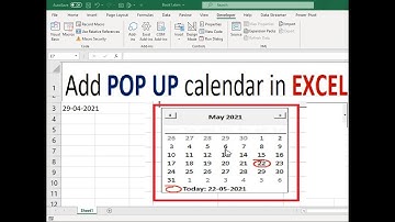 Add POP UP calendar in EXCEL
