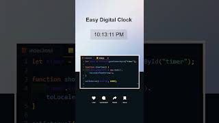 Simple Digital Clock in Javascript | JS Short Series #jsclock #js #clock