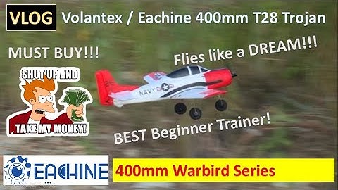 Volantex / Eachine 400mm warbird series - Mini T28 Trojan flight Review a plane for Beginner!!!