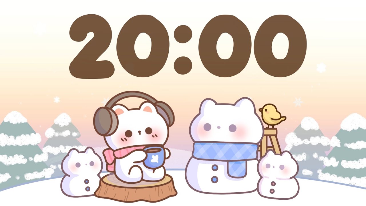 20 Minute Timer 🐱 Winter lofi timer for study - YouTube