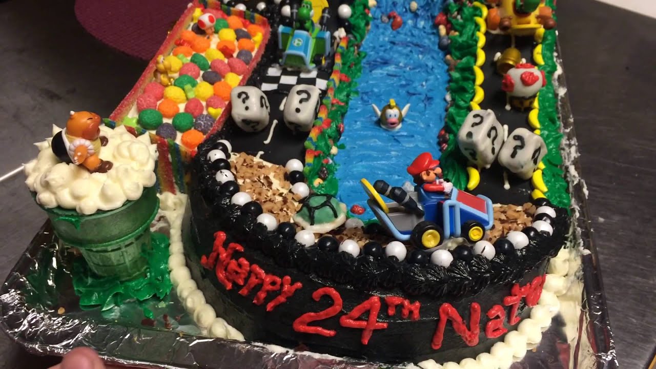 Nintendo Mario Kart Birthday Cake With Mario Luigi And Yoshi Youtube