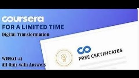 #Coursera #freeCourses #freeLearning Digital Transformation, All Quiz With Answers | 100% Pass