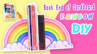 RAINBOW Book End Library of CARDBOARD - DESK ORGANIZER | aPasos Crafts DIY