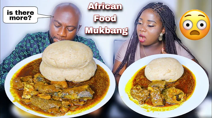 GIVING MY HUSBAND LARGEST PORTION OF FOOD MUKPRANK | HE FINISHED IT😳 | FUFU AND BLACK SOUP MUKBANG