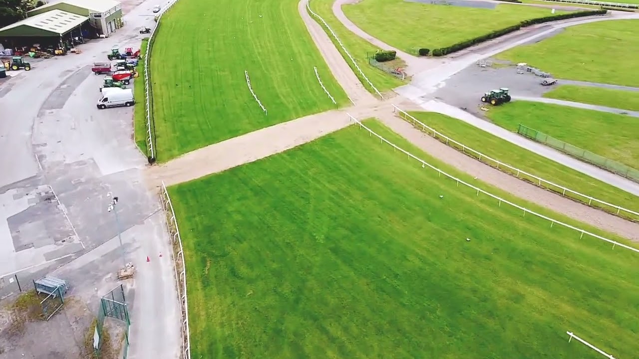 aintree racecourse final stretch drone footage