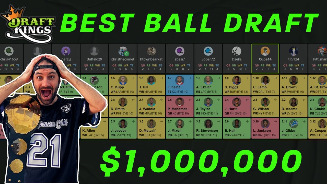 DraftKings Best Ball Draft Win 1,000,000 with Herzig YouTube