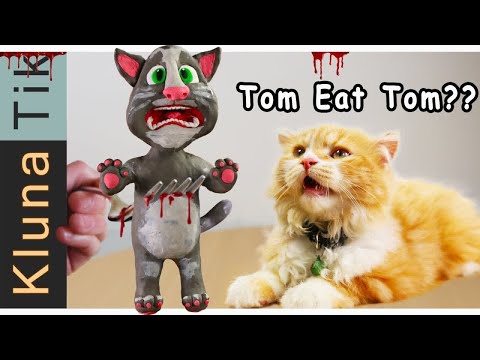 Tom cat eating Talking Tom?? Kluna Tik ASMR food MUKBANG compilation