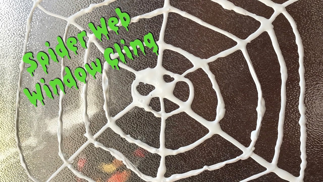 easy how to make slime Spider Web Window Cling - Halloween Crafts for Kids