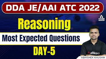 DDA JE/AAI ATC Recruitment 2022 | Reasoning | Most Expected Questions #5