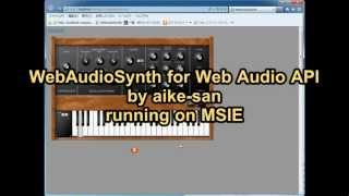 WAAPISim WebAudioSynth running on MSIE / Opera