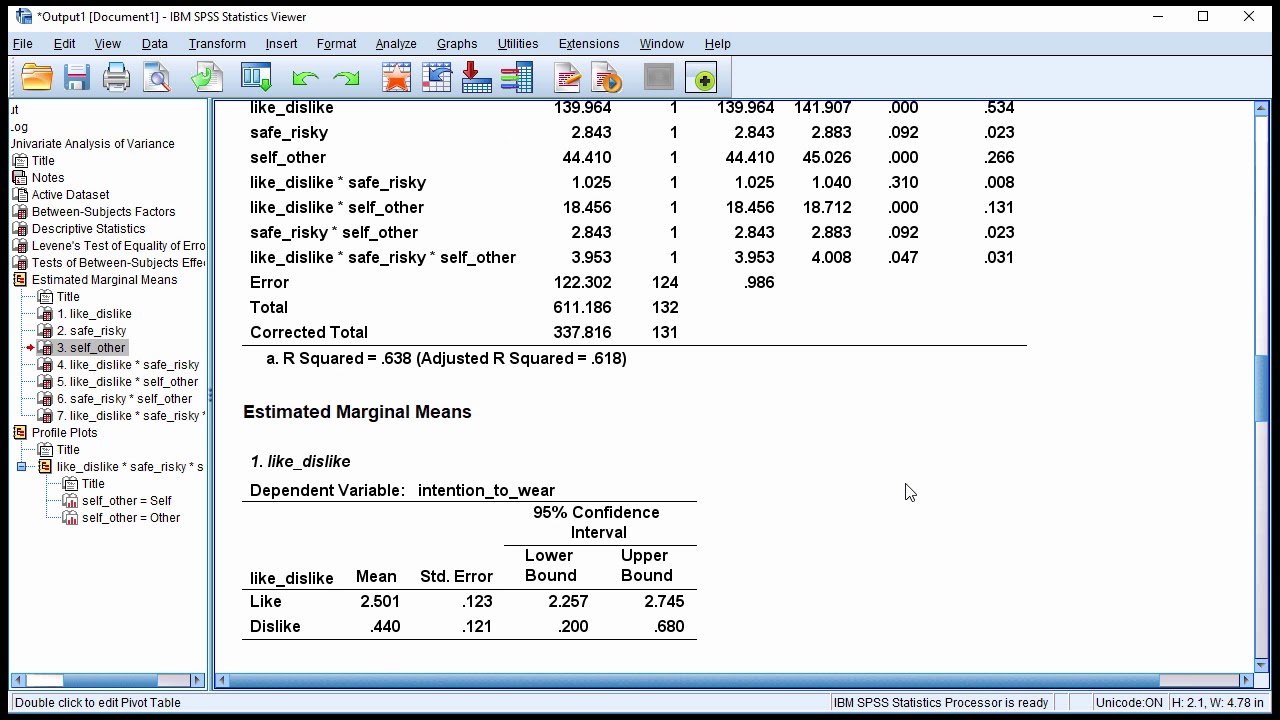 V9.9 - Three-Way (2X2X2) Between-Subjects Anova In Spss