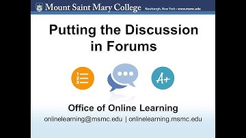Putting the Discussion in Forums - Lunch and Learn Online Webinars 2017