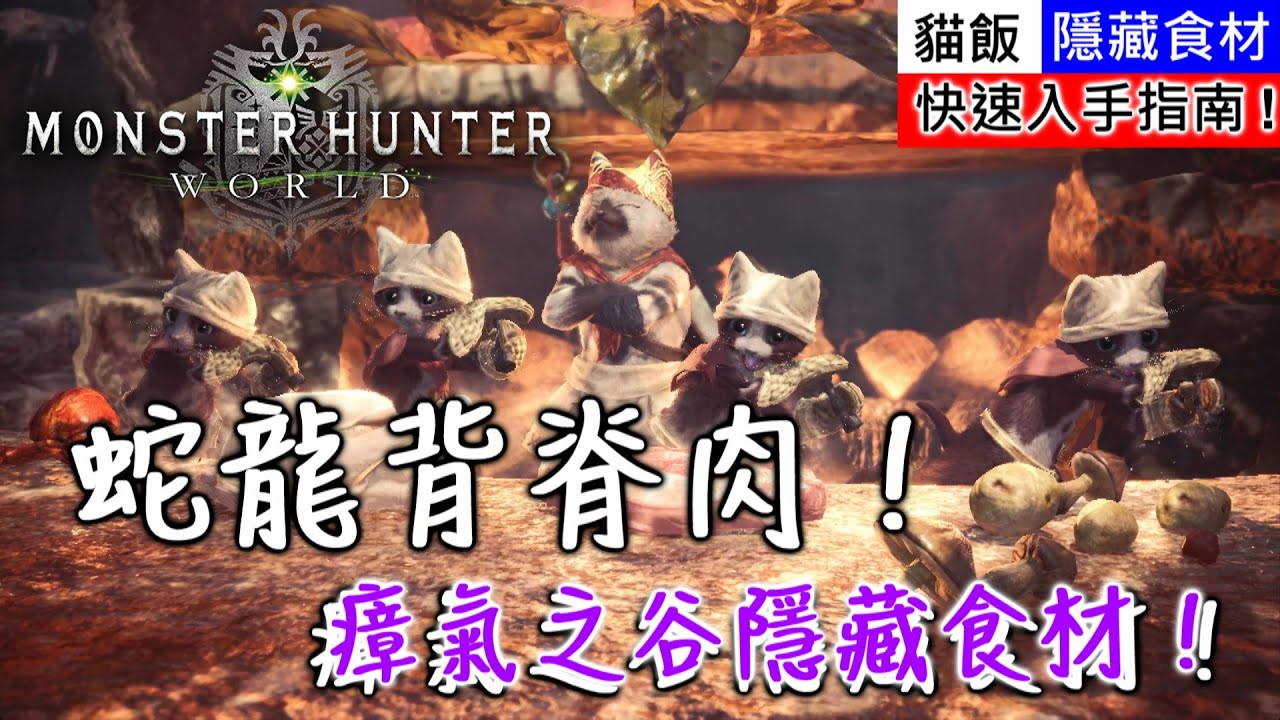 Mhw 瘴氣之谷隱藏食材 蛇龍背脊肉 快速入手指南 魔物獵人世界 Youtube