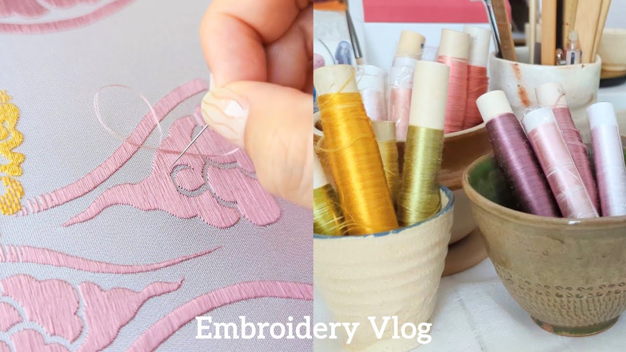 【日本刺繍】有職文様「雲立涌」を刺繍しました🪡　平安時代から続く伝統文様②