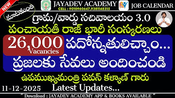 AP Grama Ward Sachivalayam Mega Notification 2025 | 26,000 Vacancies | Promotions & Posts |