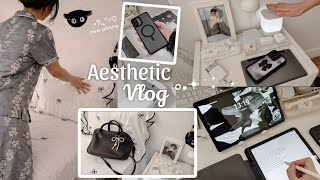 aesthetic slice of life vlog: unboxing a new phone, morning routine, study with me, Cozy days